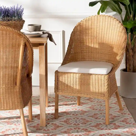 Camelia Bohemian Light Honey Rattan Dining Chair